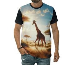 Camiseta Girafa Selva Grande Mamífero Africano Animal Arte