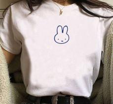 Camiseta Girly Miffy Anime Kawaii Fofo Unissex