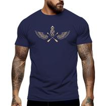 Camiseta Gladiador Asas Flechas Manga Curta Gola Redonda Shopping Academia Festa 100% Algodão