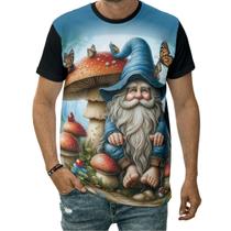 Camiseta Gnomo De Jardim E Cogumelos Em Floresta Psicodélico Camiseta Gnomo De Jardim E Cogumelos Em Floresta Psicodélico