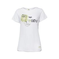 Camiseta Gola Careca Feminina Faces Lucky Biggdesign