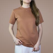 Camiseta gola careca mocha mousse - Âmbar