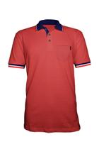 Camiseta Gola Polo Masculina Com Bolso Plus Size Vermelho plp6