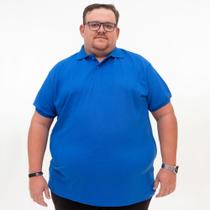 Camiseta Gola Polo Piquet Plus Size G1 ao G5 - Azul Camiseta Gola Polo Piquet Plus Size G1 ao G5 - Azul