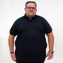 Camiseta Gola Polo Piquet Plus Size G1 ao G5 - Preto Camiseta Gola Polo Piquet Plus Size G1 ao G5 - Preto