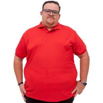 Camiseta Gola Polo Plus Size Masculina Basica Com Botao Tamanho Especial Uniforme Manga Piquet