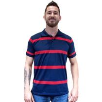 Camiseta Gola Polo Zek Masculina Listrada Camisaria Colombo Azul Marinho