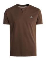 Camiseta Gola Portuguesa Manga Curta Masculina MARROM Camiseta Gola Portuguesa Manga Curta Masculina MARROM