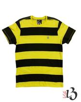 Camiseta Gola Redonda Listrada - Amarela / Preta Camiseta Gola Redonda Listrada - Amarela / Preta