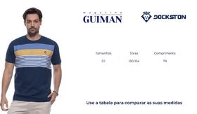 Camiseta Gola Redonda Marinho Dockston - Confeccionada em 100% Algodão