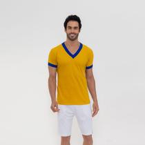 Camiseta Gola Retilínea Amarelo Camiseta Gola Retilínea Amarelo
