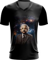 Camiseta Gola V Albert Einstein Físico Brilhante Gênio 9 Camiseta Gola V Albert Einstein Físico Brilhante Gênio 9