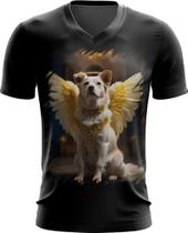 Camiseta Gola V Anjo Canino Cão Angelical 5