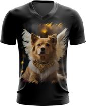 Camiseta Gola V Anjo Canino Cão Angelical 6