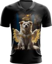 Camiseta Gola V Anjo Canino Cão Angelical 9