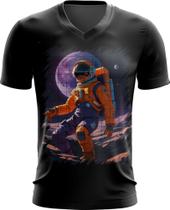 Camiseta Gola V Astronauta Dance Vaporwave 6