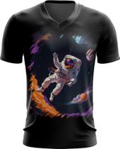 Camiseta Gola V Astronauta Dance Vaporwave 8