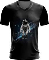 Camiseta Gola V Astronauta Espaço Espacial Estrelas 9