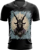 Camiseta Gola V Bafomé Vintage Pentagrama 4 Camiseta Gola V Bafomé Vintage Pentagrama 4