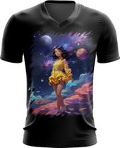 Camiseta Gola V Bailarina Espacial Dança 1