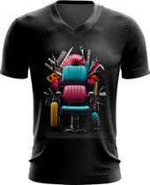 Camiseta Gola V Barbeiro Barbearia Corte Tesoura 1