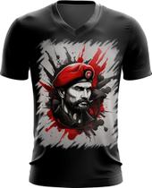 Camiseta Gola V Boina Comunista Vermelha 1