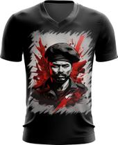Camiseta Gola V Boina Comunista Vermelha 2