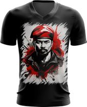Camiseta Gola V Boina Comunista Vermelha 7