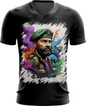 Camiseta Gola V Boina Verde Soldado Batalhão 12