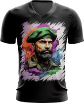 Camiseta Gola V Boina Verde Soldado Batalhão 4