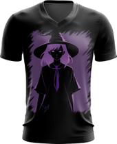 Camiseta Gola V Bruxa Halloween Púrpura Festa 10