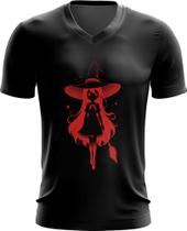 Camiseta Gola V Bruxa Halloween Vermelha 10 - Kasubeck Store