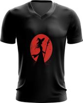 Camiseta Gola V Bruxa Halloween Vermelha 12
