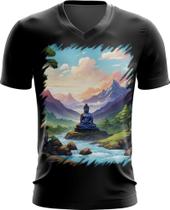 Camiseta Gola V Buda Anime Desenho Budismo Buda 1 Camiseta Gola V Buda Anime Desenho Budismo Buda 1