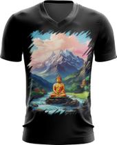 Camiseta Gola V Buda Anime Desenho Budismo Buda 3 Camiseta Gola V Buda Anime Desenho Budismo Buda 3