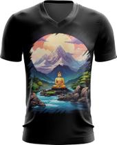 Camiseta Gola V Buda Anime Desenho Budismo Buda 4 Camiseta Gola V Buda Anime Desenho Budismo Buda 4