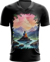 Camiseta Gola V Buda Anime Desenho Budismo Buda 5 Camiseta Gola V Buda Anime Desenho Budismo Buda 5