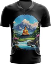 Camiseta Gola V Buda Anime Desenho Budismo Buda 6 Camiseta Gola V Buda Anime Desenho Budismo Buda 6
