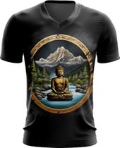 Camiseta Gola V Buda Logo Budismo Buda Religião 1 Camiseta Gola V Buda Logo Budismo Buda Religião 1