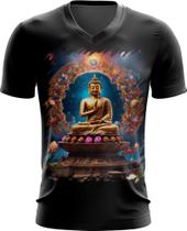 Camiseta Gola V Buda Universo Lótus Imortalidade 1 Camiseta Gola V Buda Universo Lótus Imortalidade 1