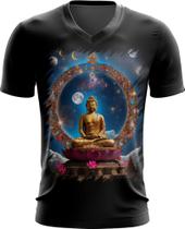 Camiseta Gola V Buda Universo Lótus Imortalidade 5 Camiseta Gola V Buda Universo Lótus Imortalidade 5
