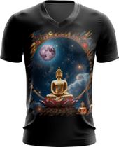 Camiseta Gola V Buda Universo Lótus Imortalidade 7