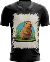 Camiseta Gola V Capivara do Bem Animalzinho 11