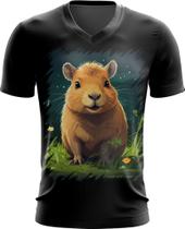 Camiseta Gola V Capivara do Bem Animalzinho 14