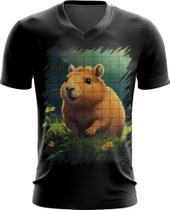 Camiseta Gola V Capivara do Bem Animalzinho 17