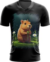 Camiseta Gola V Capivara do Bem Animalzinho 18