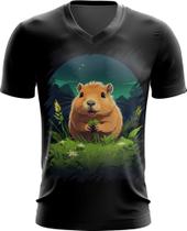 Camiseta Gola V Capivara do Bem Animalzinho 2