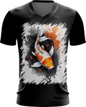 Camiseta Gola V Carpa Peixe Sucesso Bravura Força 4 Camiseta Gola V Carpa Peixe Sucesso Bravura Força 4