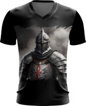 Camiseta Gola V Cavaleiro Templário Cruzadas Paladino 4 Camiseta Gola V Cavaleiro Templário Cruzadas Paladino 4