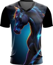 Camiseta Gola V Cavalo Dark Silhueta Fantasmagórica 1